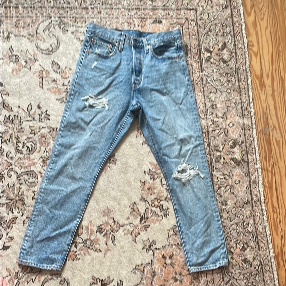 Levi's Blue Skinny Jeans Distressed Denim